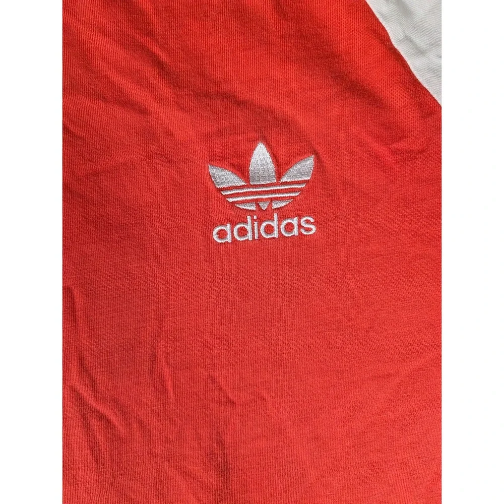 Adidas Originals Mens Long Sleeve Raglan 3-Stripes Trefoil Shirt Red White M